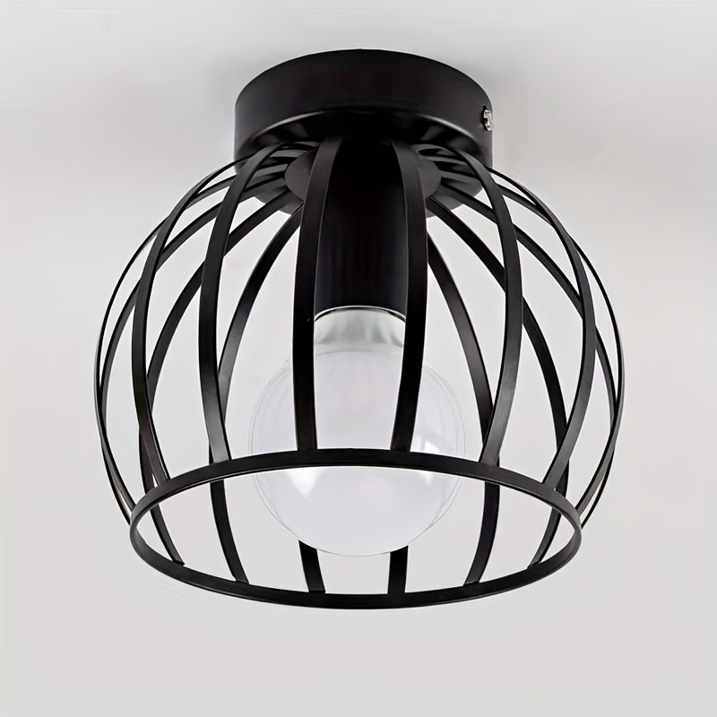 1pc Modern Industrial-style Semi-flush Mount Ceiling Light, E27 Base, For Living Room, Bedroom, Hallway, Office Or Dining Room, Bulb Not Included