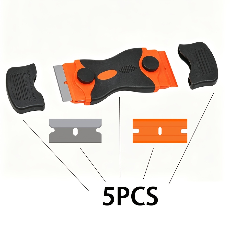 TEMU 5pcs Double-ended Non-marking Scraper Tool Set, Multipurpose Non-scratch Dual-head Plastic And Metal For Removing Stickers Labels Adhesive