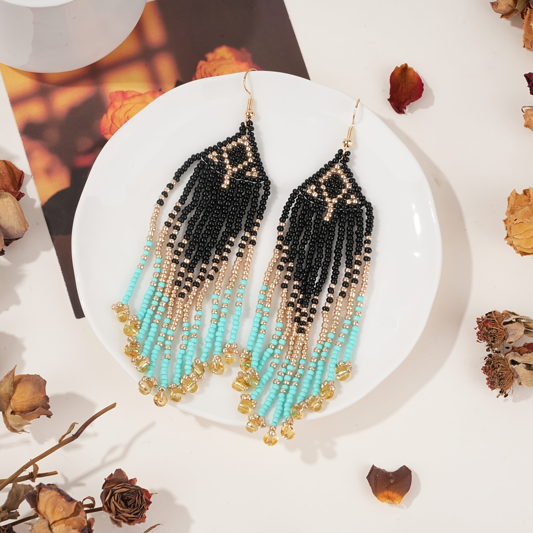 Women's Handmade Light Luxury Golden Tassel Earrings