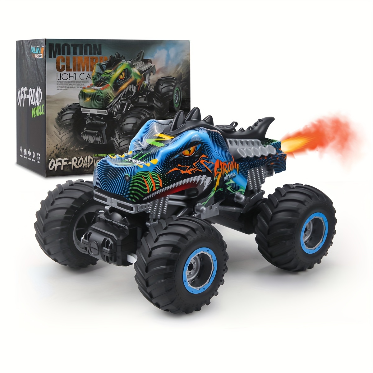 

Remote Control Dinosaur Car, 2.4ghz All Terrain Remote Control Monster Truck, Rc Dinosaur Monster Car, Spray Music Monster Truck Rc Cars For Boys 4-7 8-12 And Girls