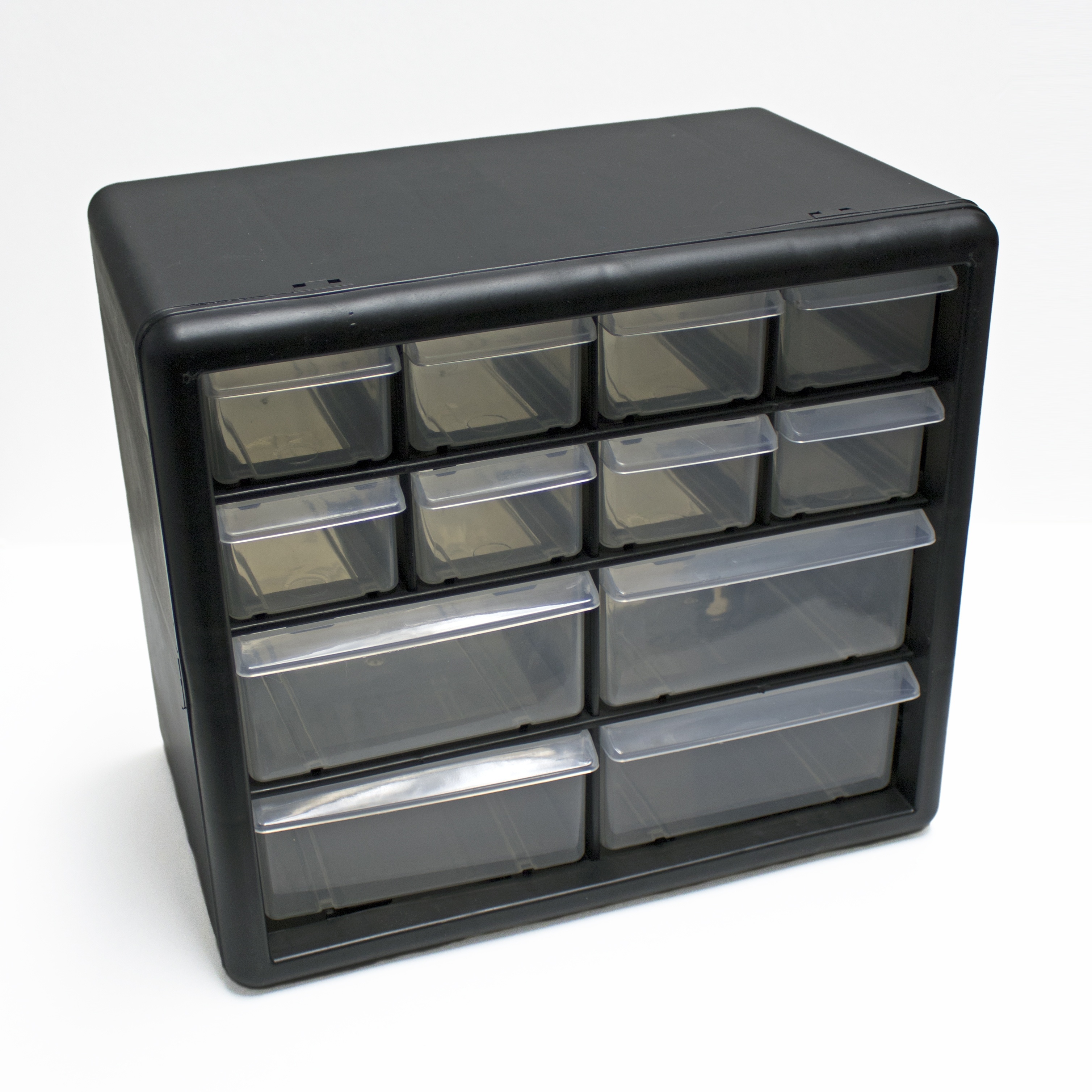 

12 Drawer Plastic Bead Storage Box, Black, (single)