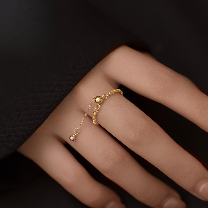 Women's Starry Sky Pull-Through Adjustable Ring, Elegant Design