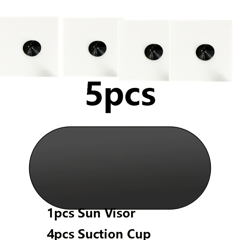 TEMU 5pcs/set Car Rear Windshield Sun Shade (1 Sun Visor And 4 Suction Cups), Foldable And Easy To Store, Portable And Space-saving, Heat Insulation
