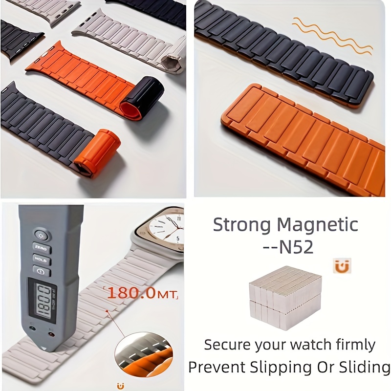Magnetic Bands Compatible with Apple Watch Band 49mm 46mm 45mm 44mm 42mm 41mm 40mm 38mm Women Men, Sport Strap for iWatch Ultra 2 Series 10 9 8 7 6 SE 5 4