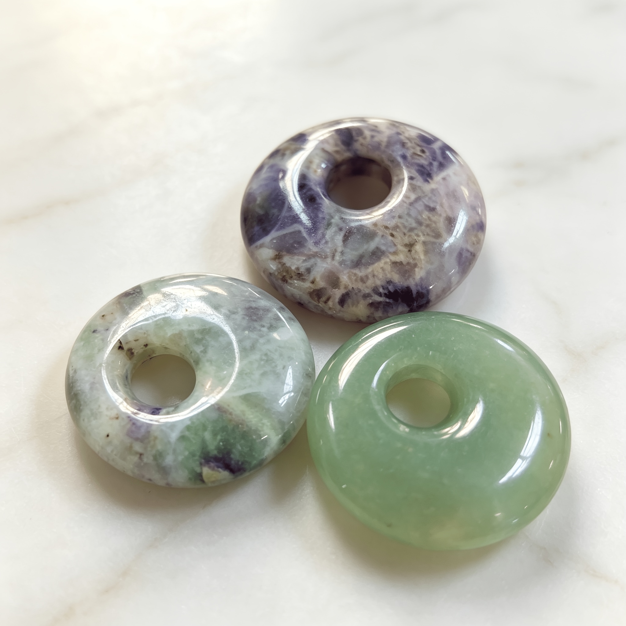 10pcs Mixed Crystal Donut Charms for Handmade Jewelry Crafting