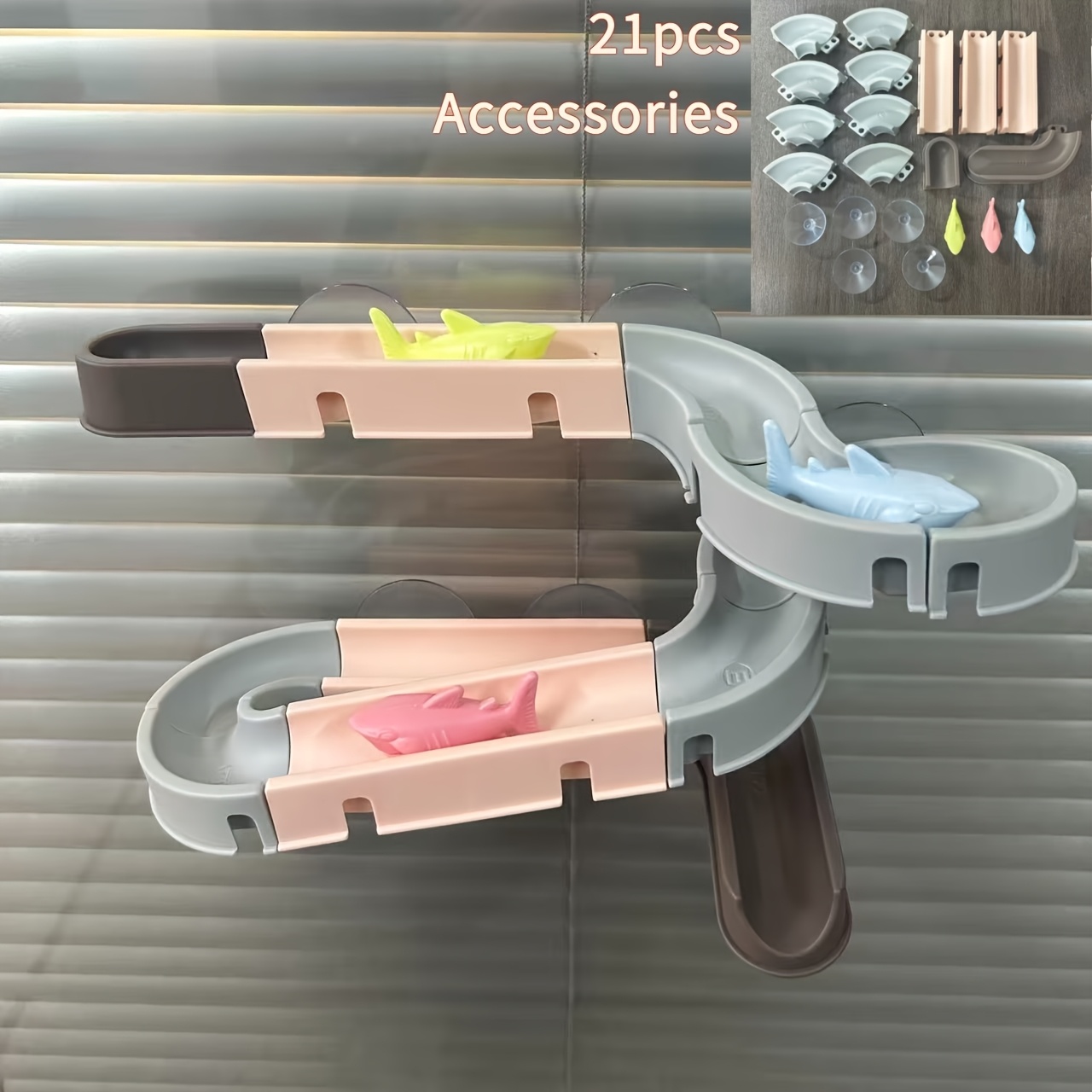 Bathroom Bathtub Toy Set with Assembled Track Water Shark