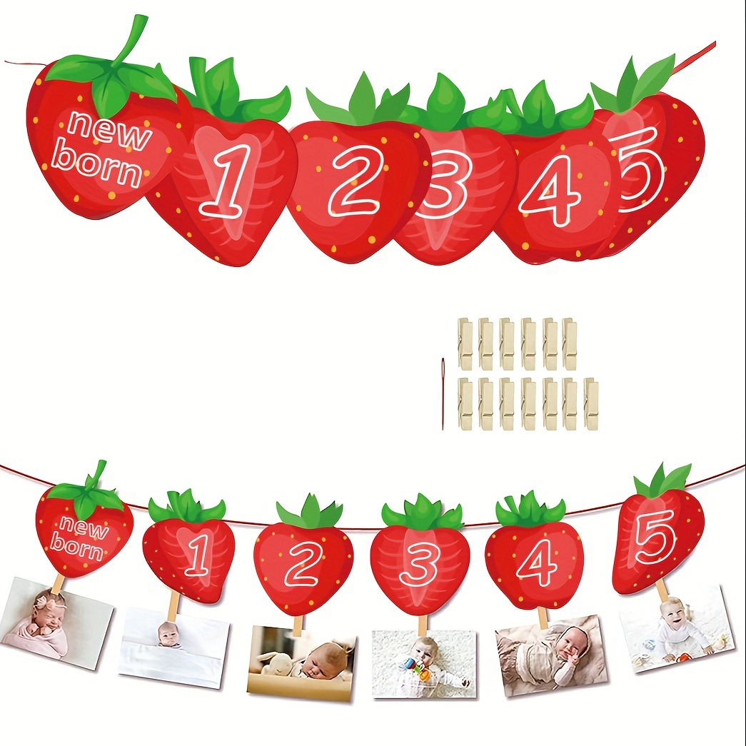 Backdrop strawberry Baby - Temu