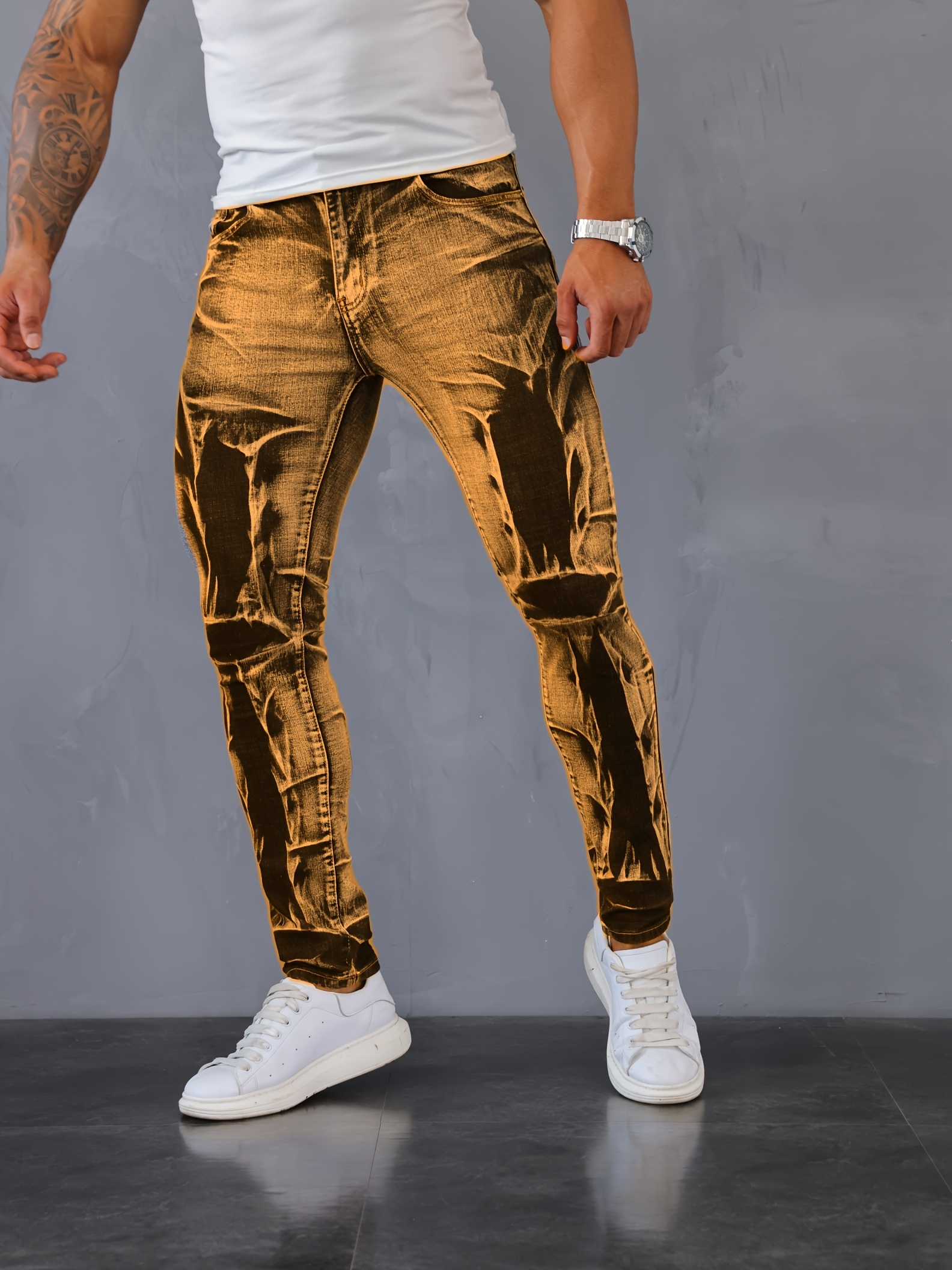 *'S Skinny Stretch Jeans Fit Stacked Jeans Distressed Ripped Jeans  Pants Fashion Skinny Jeans For *-*'S Stretch Fit