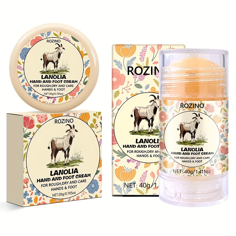 Image of A Set Of 2pcs Of Hand Cream, Including Dry Skin Ointment And Hand Cream Stick. Design Makes It Portable And , Providing Moisturizing And Hydration To To Dry Skin. With Consistent Use