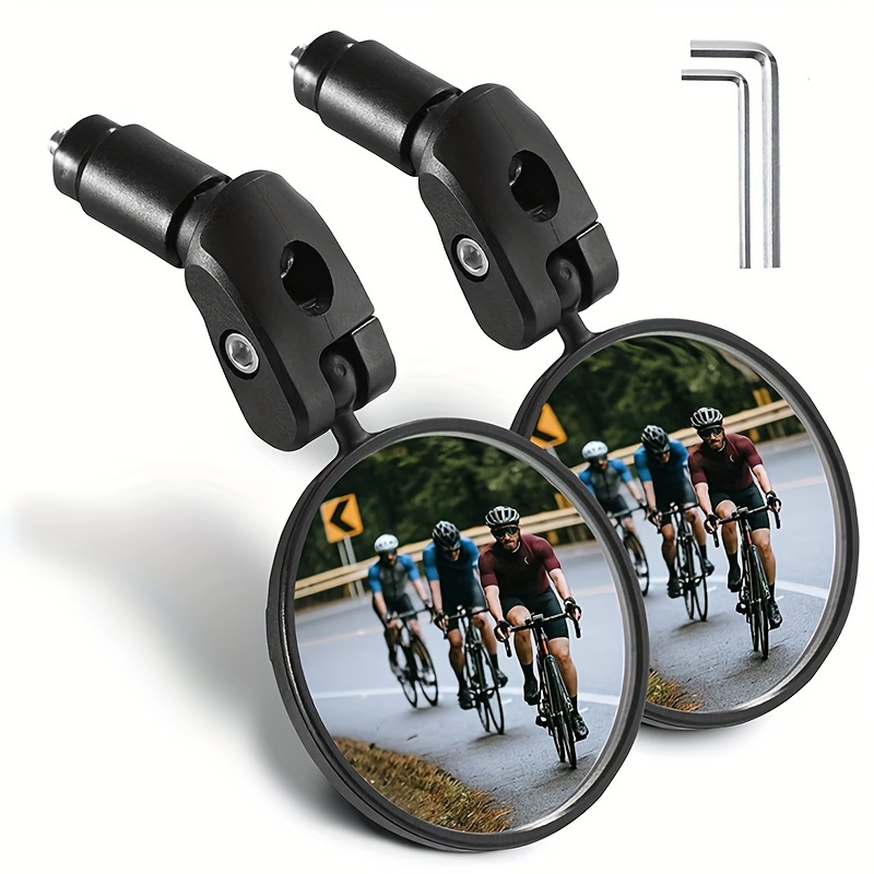 

Briskmore 2pcs Bike Mirrors, Bike Bar End Mirror, Hd Glass Convex Lens, Bicycle Rearview Mirror, Cycling Equipment