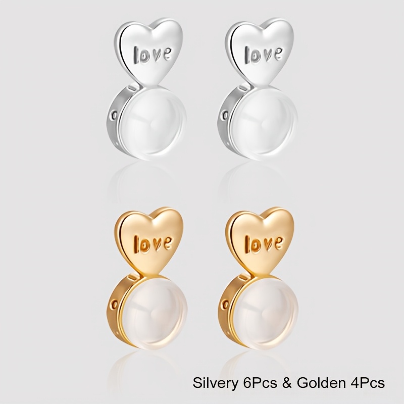 Image of 6/10/20pcs 18k Gold Plated Hypoallergenic Earring Lifters - Adjustable Backs Suitable For Heavy Earrings, Ears, Skin, Jewelry Making Findings (ear Studs)