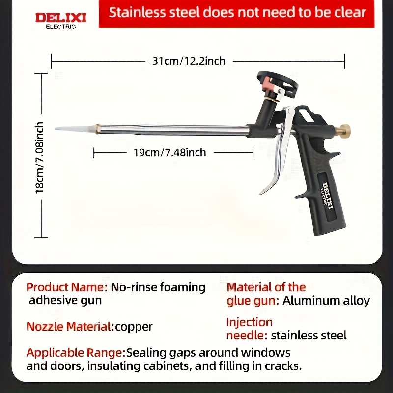Image of Foam Gun, Manual Foam Gun, Professional Foaming Gun Insulation Spray Application Applicator Caulking Gun For Filling, Sealing