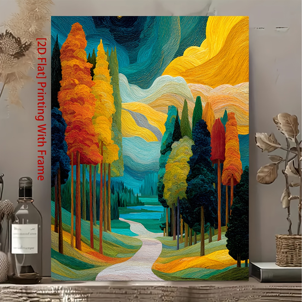 TEMU 1pc Carr "" Modern Canadian Art Print - Framed Canvas Wall Art 12x16 Inch (30x40 Suitable For) - Famous Artist For Office Gallery - Wood Frame &
