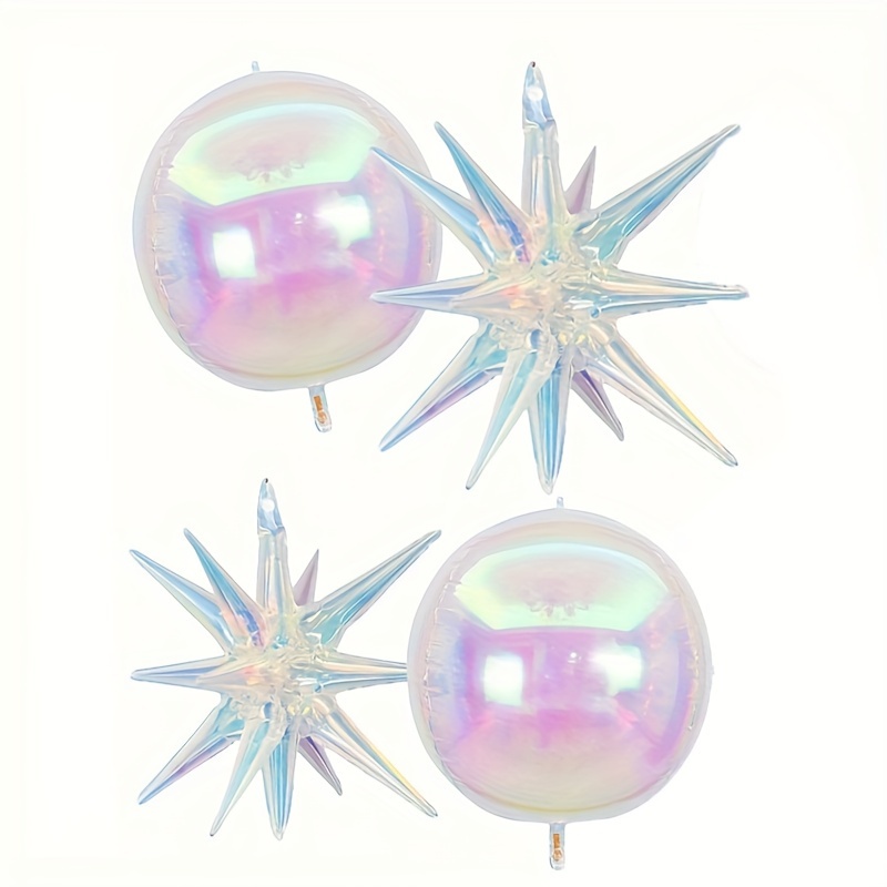 4pcs Iridescent Explosion Balloons - Birthdays, Weddings & More - Versatile Party Decorations