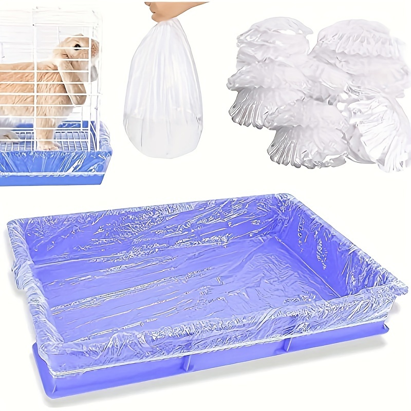 

50-piece Disposable Bunny Cage Liners - Transparent, Leakproof Plastic Bags For Rabbits, Hamsters, Chinchillas & Small Pets
