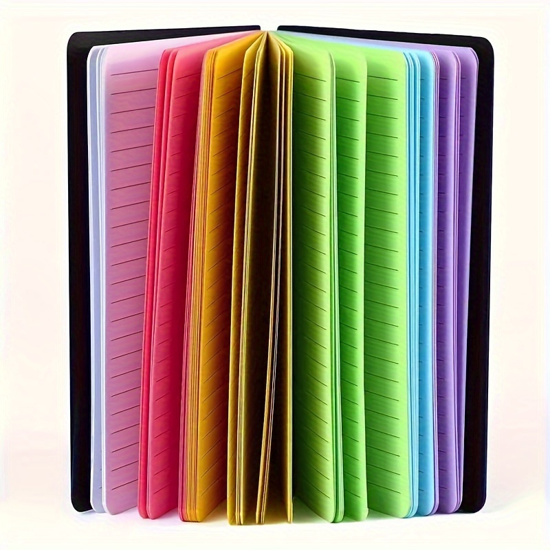 

1pc Spiral Notebook 5.1 X 7.4 Inch College Ruled Notes Journal, Poly Cover 7 Bright Neon Color Lined Paper Memo Pad 100 Pages/200 Pages School