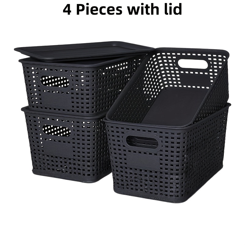TEMU 8-pack - Space-saving Organizers With Lids For Shelves/closet/desk | Multi-scene Use In Dorm, Playroom & Office (10"x7"x4", Gray, Essential) The Best Gifts For Thanksgiving And Christmas