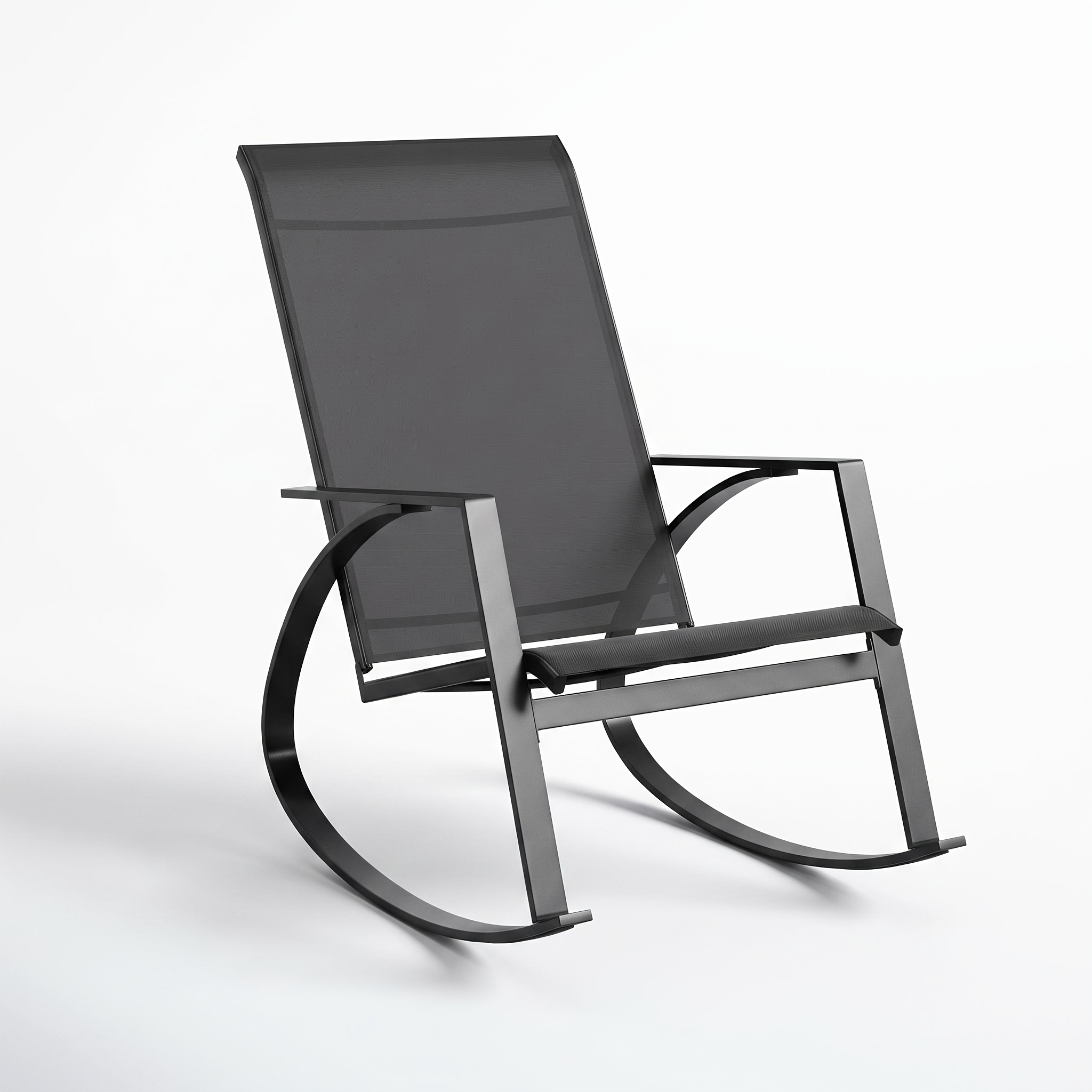 Image of 1 Outdoor Rocking Chair, Frame Rocking Chair, Poolside Lounge Chair, 1 Garden Chair, Balcony Chair, For Garden And Backyard, Dark Gray