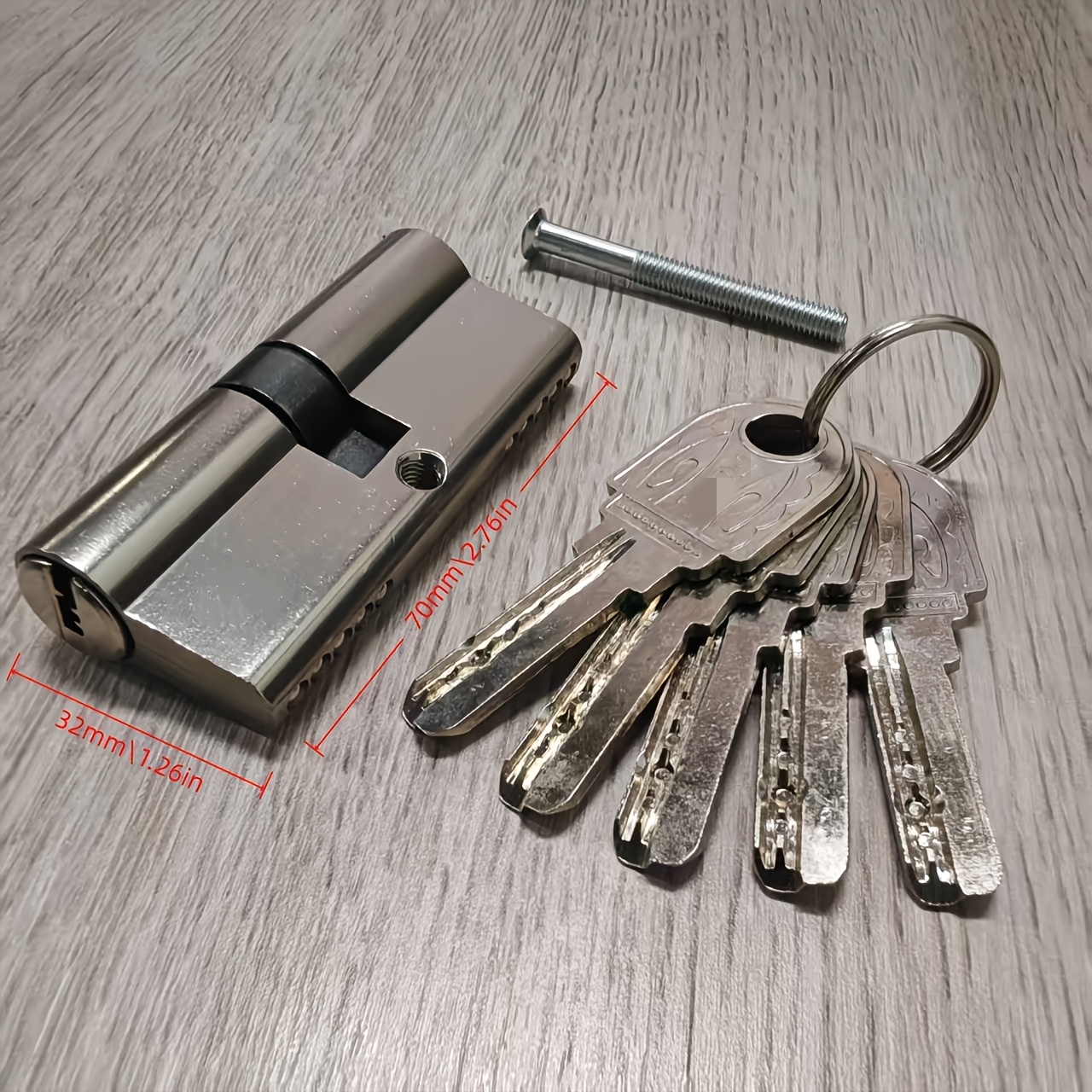 E-shop Großer Diebstahlschutz-Zylinderschlosskern - Enthält 5 geflutete Metallschlüssel, Kern mit Gehäuse, Türschloss-Ersatzkern,