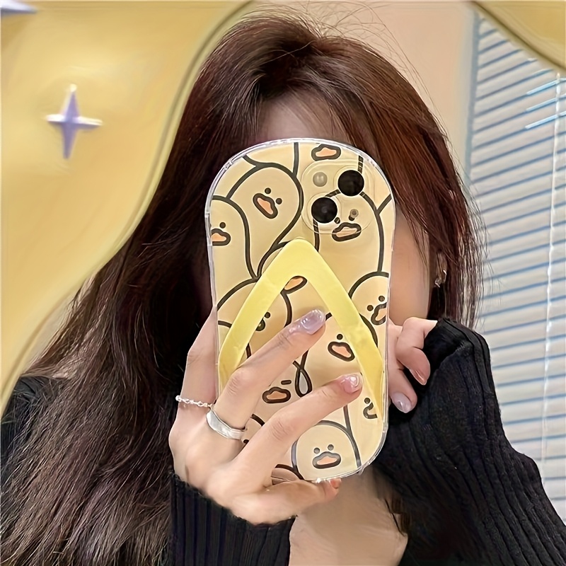 TEMU 【スマホケース】おしゃれなティブ漫画イエローダック フリーデザイン。高級保護設計、イエローシューレース付き。ファッショナブルで軽量、高品質。誕生日プレゼントに最適。彼女、妻、友人へのでトなファッションに。