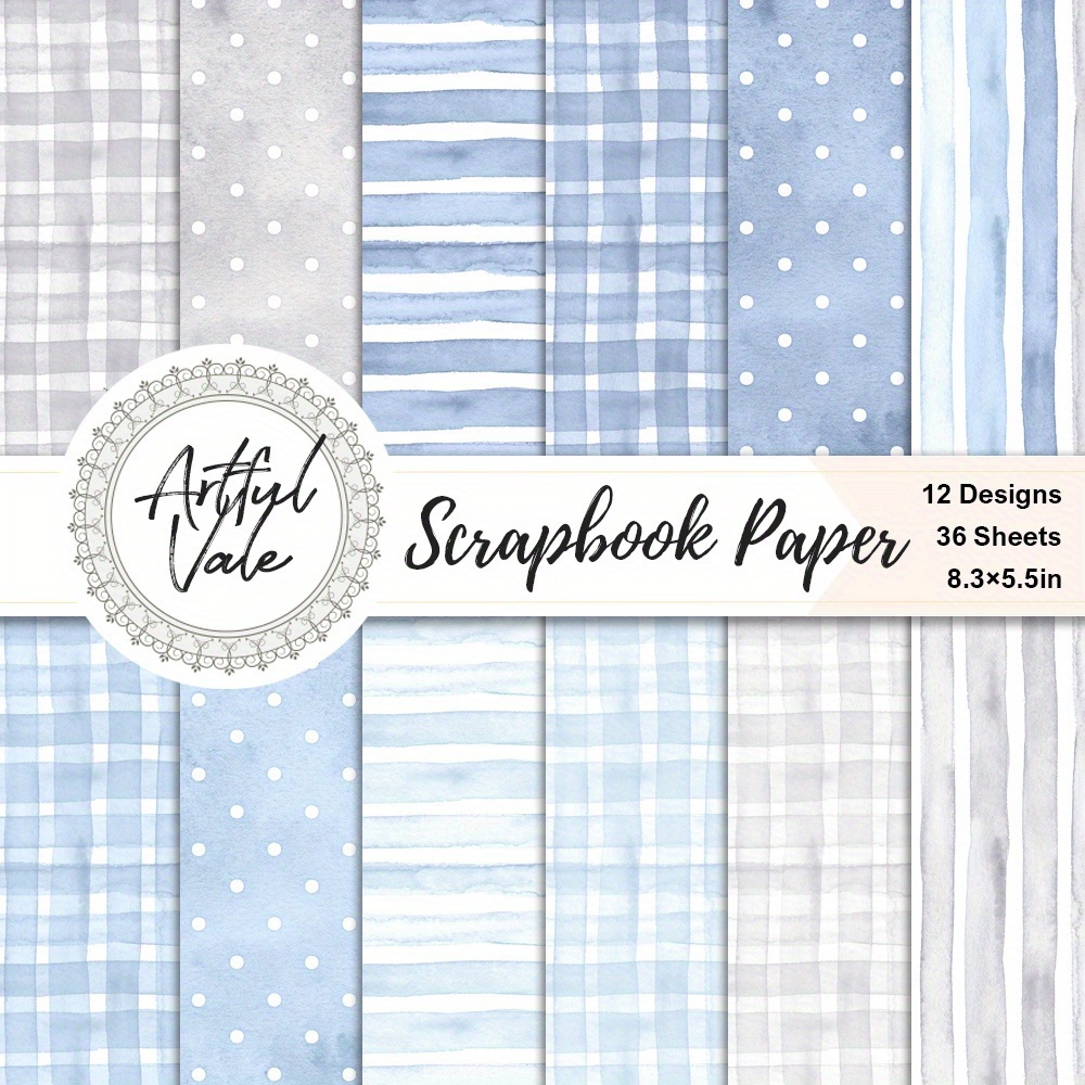 E-shop 36 Blatt A5 -Papier-Set – Feiertagsmotiv-Dekorpapier für Geschenkverpackung, festliches Albumgestalten & saisonales Scrapbooking – Blaue Punkte,
