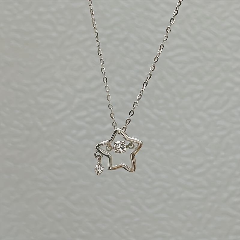 Women's Hollow Pentagram & White Tower Star Pendant Necklace