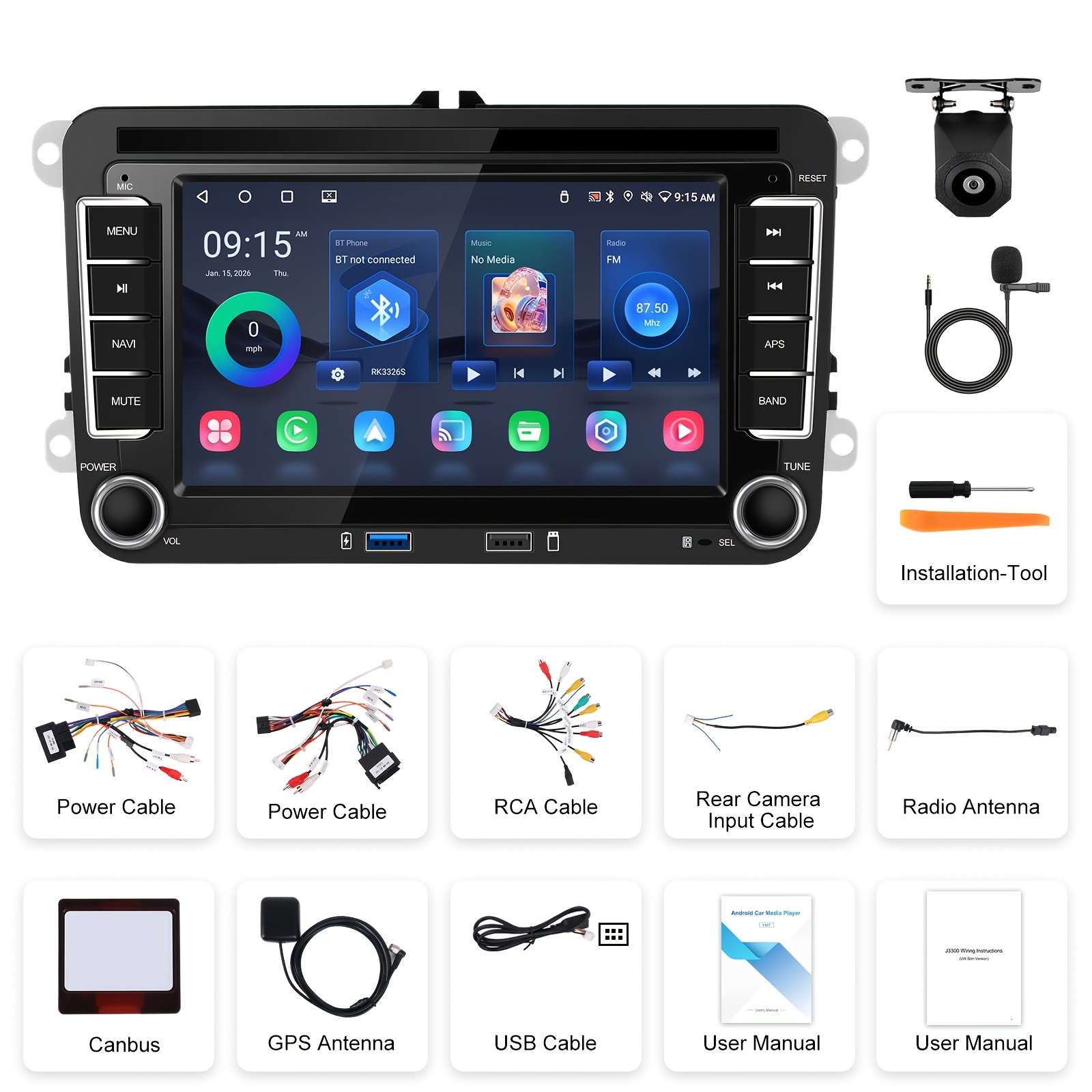 Image of 8 Core 6g 128g For Vw Golf B6 B7 Seat Jetta Caddy Tiguan Radio 15 7 Inch Touchscreen Auto, Driauto Car Stereo B/ T Dsp Gps Wifi Fm Camera