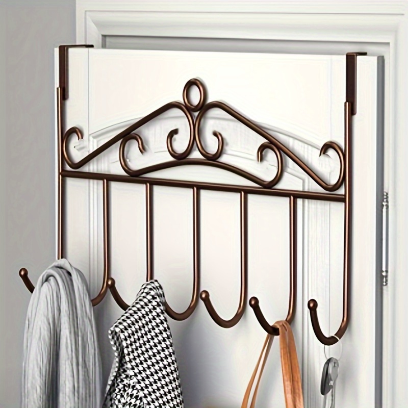 

1pc Hole-free Door Hook Storage Rack, Nail-free Door Back-mounted Hanging Clothes Storage Rack, Coat Hook