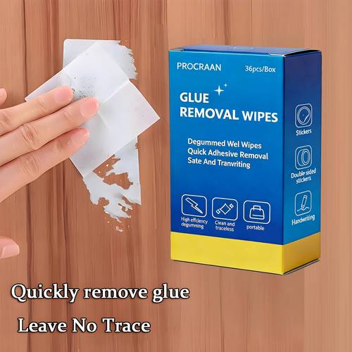36pcs remover removal wipes car glass remover household tile strong residue removal quickly removes labels stickers crayons sap gum tape markers rubber bands sticky notes and