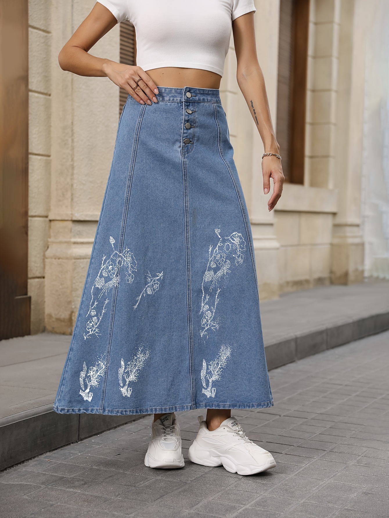 new 2025 fashion womens denim skirt craft simple - Temu Mauritius