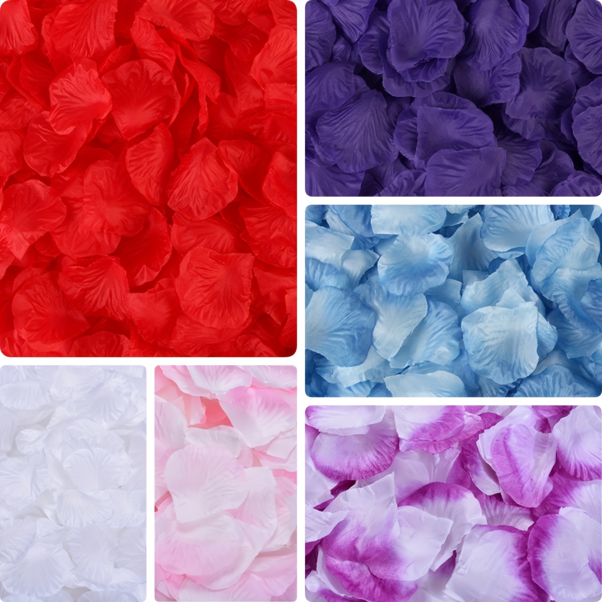 

1000pcs Haoshics Fabric Rose Petals, Artificial Rose Petals, For Wedding And Engagement Decor, Romantic Nights, Parties,