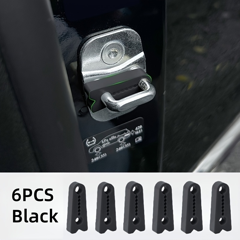 6pcs Car Door Lock Protection Sleeves - Made Of Silicone Material, Shock-absorbing And Noise-reducing, Extending Car Life