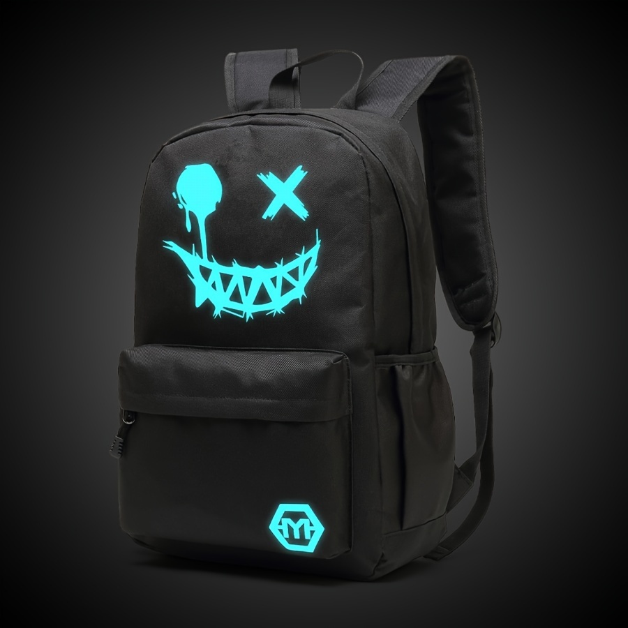 

Men's Casual Backpack With Luminous Grimace Pattern, Lightweight Large Capacity Versatile Laptop Backpack, Ideal Gifts For Back To School