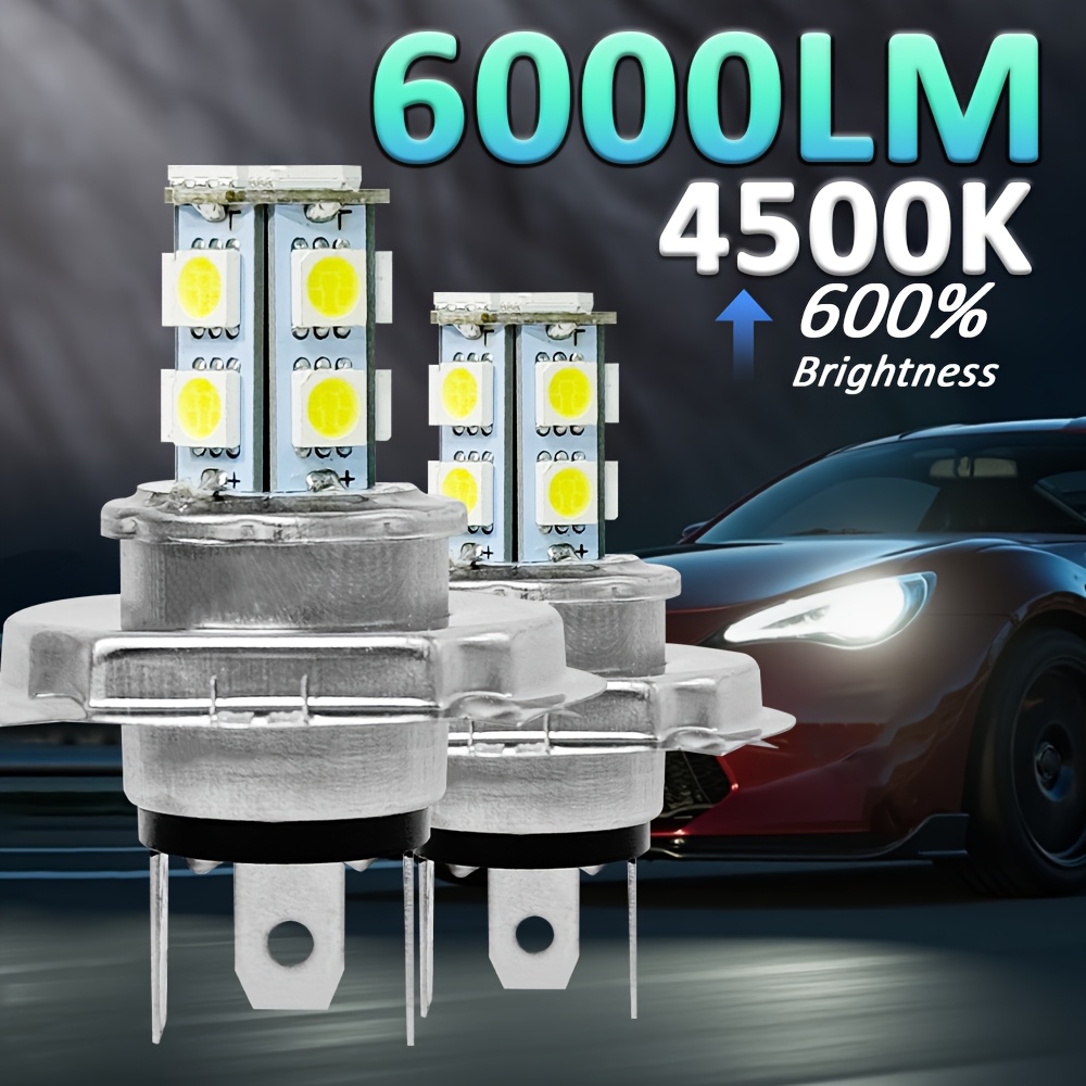 2pcs, Be Suitable For Most Cars Led Fog Lights Bulbs, 6000lm 9005+9006 H1 H4 H7 H11 H3 880 881-o68 4500k White Led Headlights Bulb High Low Beam Fog Light, 600% , Plug And Play, Without Battery
