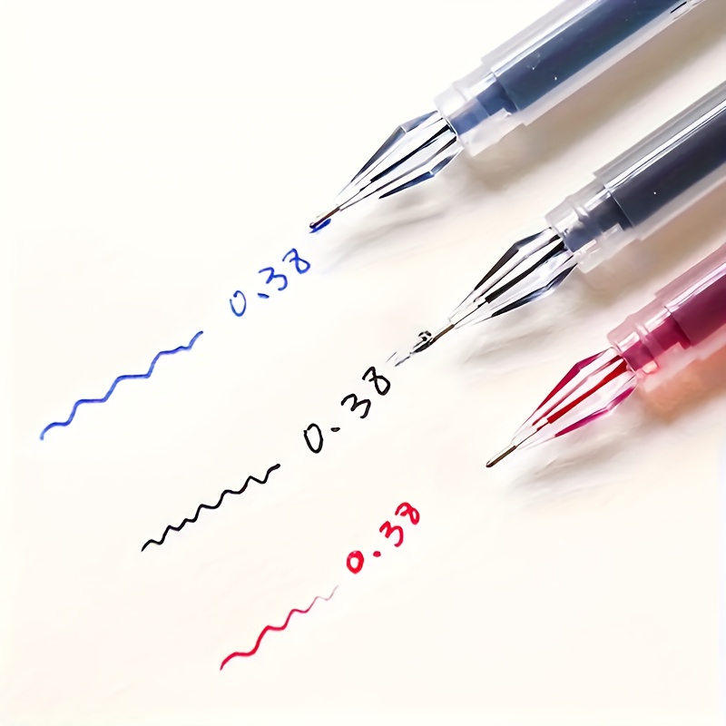 3pcs Gel Pens, 0.38mm Fine Nib, Large Capacity, Smooth Writing, Suitable For Office And School, Black Ink