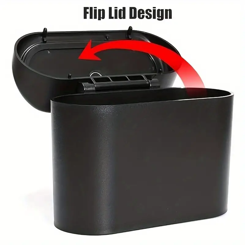 Compact and Convenient Car Trash Can With Push-Top Lid