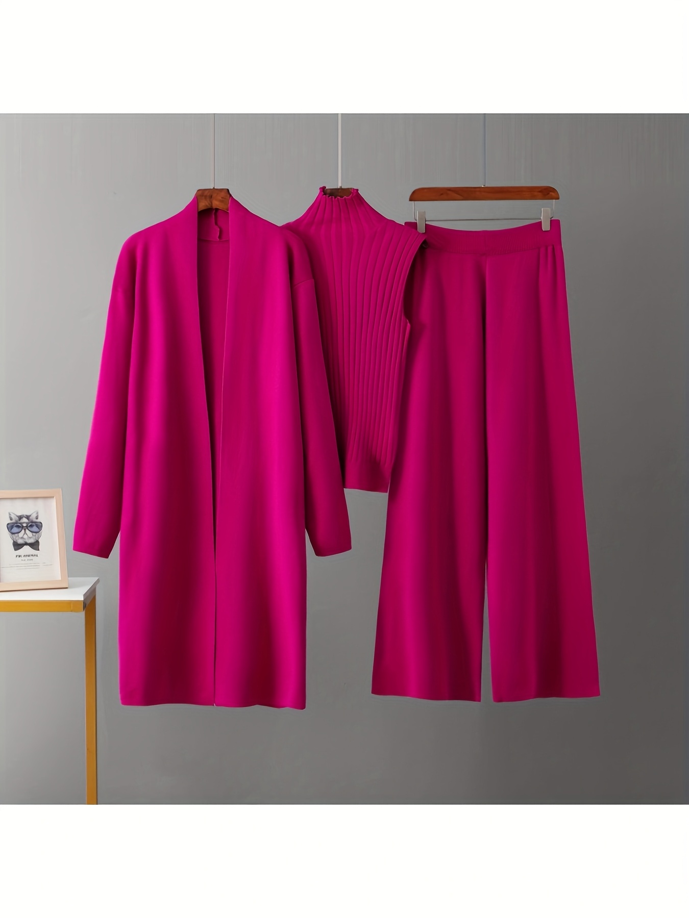High Elasticity Women's Loose Suit with Long Wide-Legged Pants