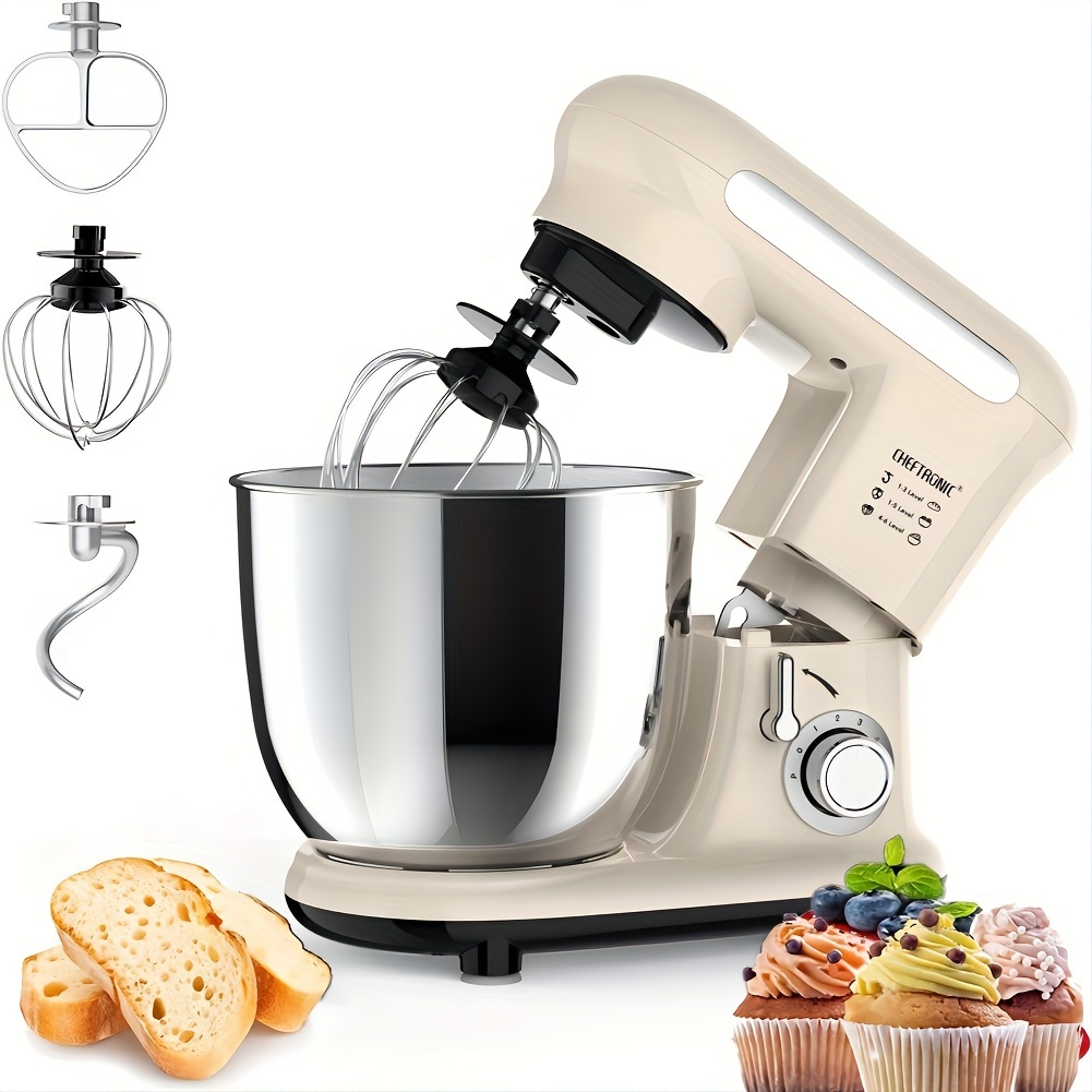 

1pc Kitchen Machine, 3.8 Qt Tilt-head Electric Household Stand Mixer - 300w 6+p Speed, Multifunctional Kitchen Stand Up Mixer With Dough Hook, Whisk, Food Beater And Butter Beater