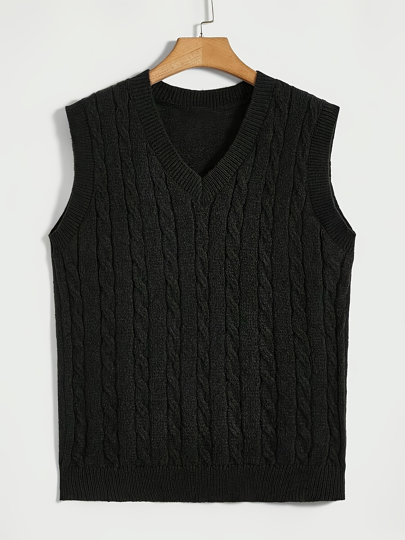 Men Sweater Vest Solid V-Neck Couples Loose Oversized Sleeveless