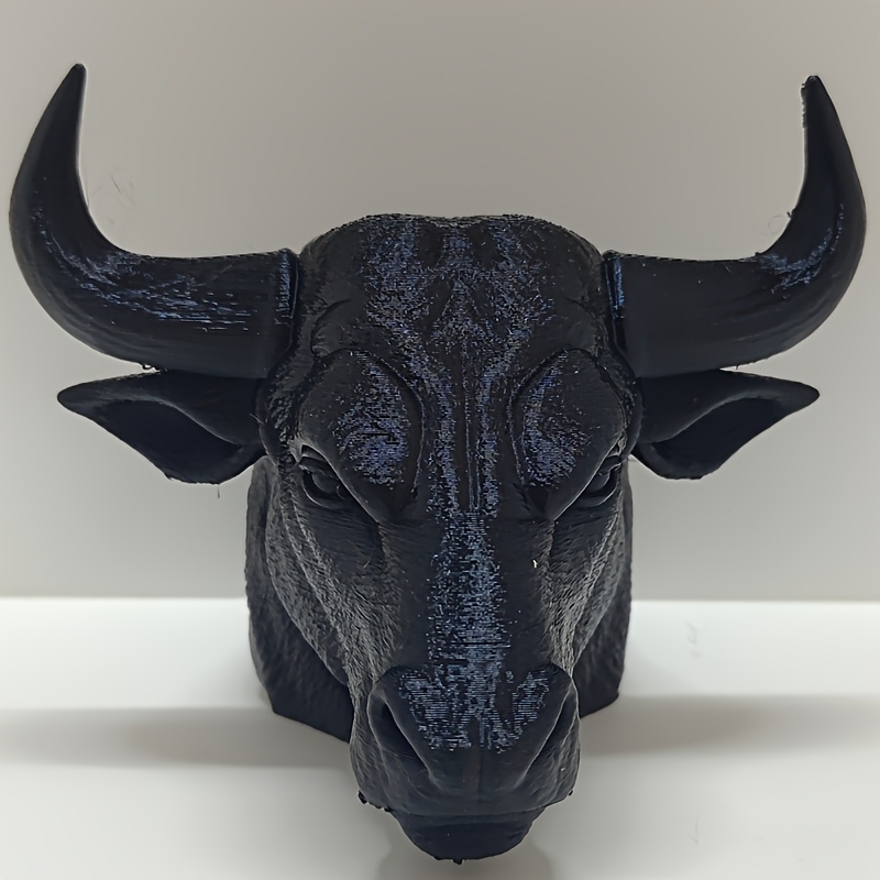 TEMU Bull-shaped Trailer Hook Printed Trendy Cool Car Exterior Accessory Niche Hardcore Style Rear Tailpiece Modification Part Gift For Off-road