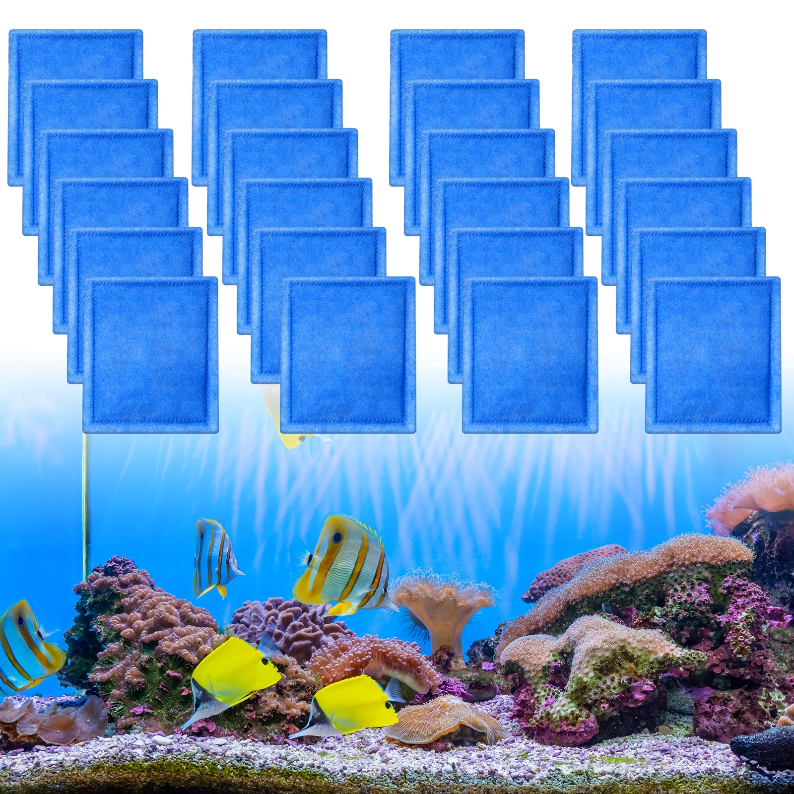 

24pcs Blue Aquarium , Compatible With Ez Change #3 - Ideal For 30-60/20-40 Gallon Fish Tanks, No Power Needed, Material, Coral & , Fish Filter