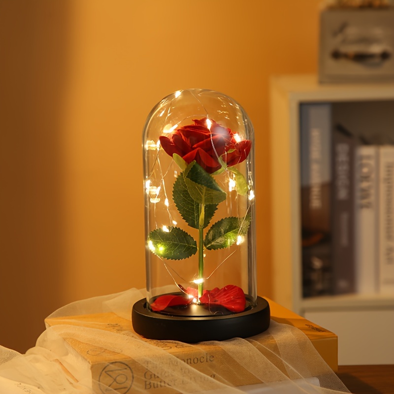 1 Stück LED Atmosphärenlampe Mit Drei Rosen Künstliche Rose - Temu Germany