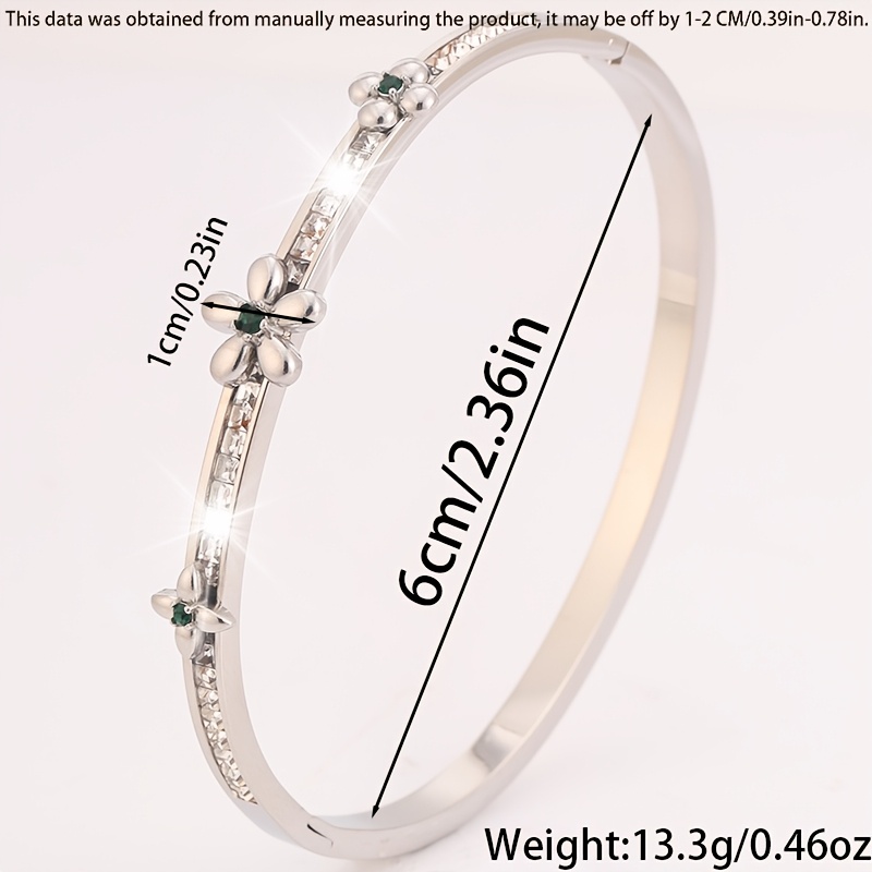Exquisite Stainless Steel Bracelet Inlaid with Synthetic Zirconia