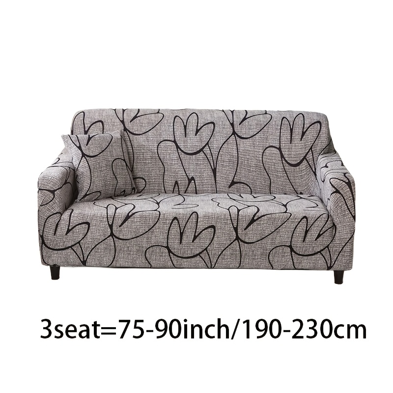 TEMU Floral Print Milk Sofa Cover, Full-enclosure Elastic 1pc Sofa Protector, Suitable For Furniture Protection And Decoration
