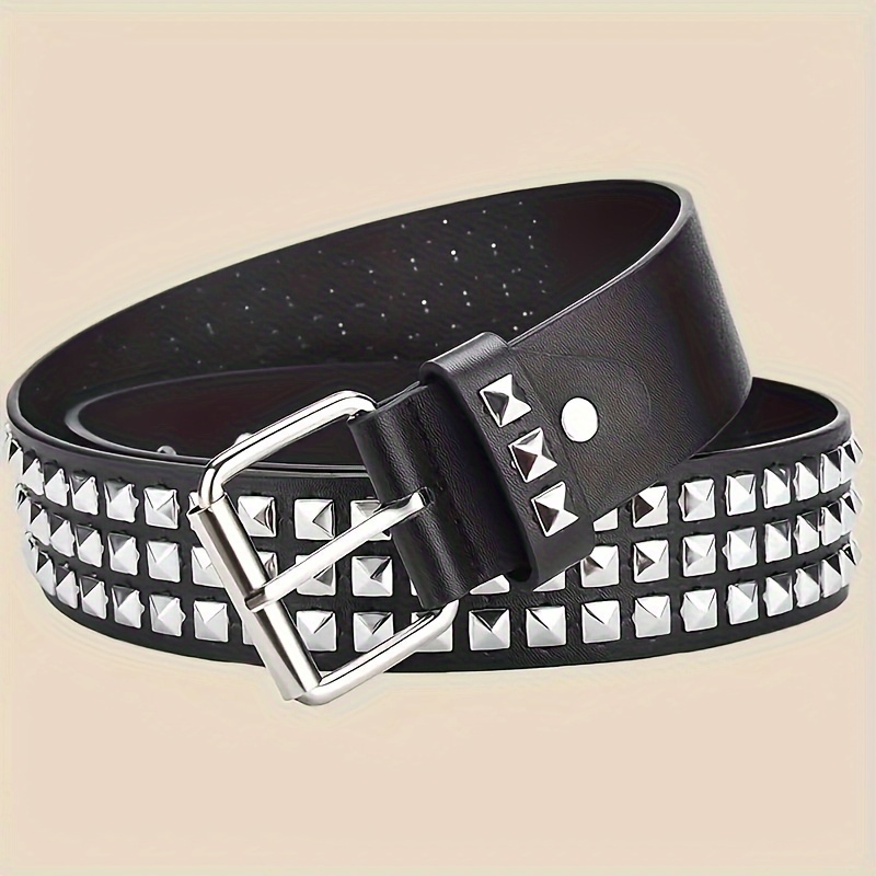 Studded Belt Y2K Belt Goth Belt For Women And Men Metal Punk Belt Scene Style Cool Belts For Jeans