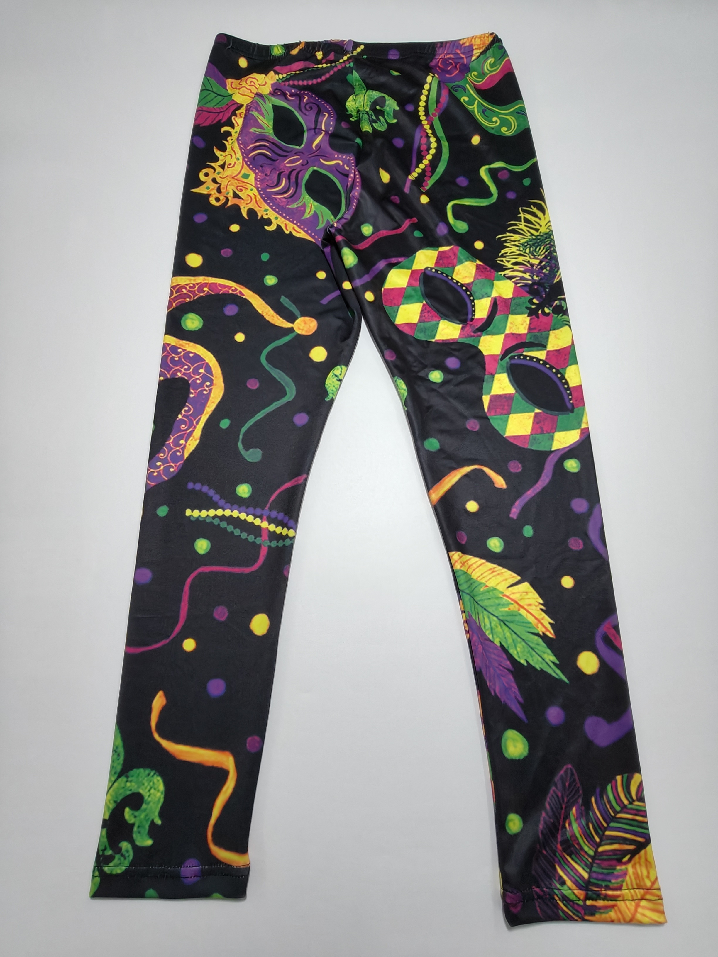 Plus Size Mardi Gras Print Skinny Leggings Casual Temu