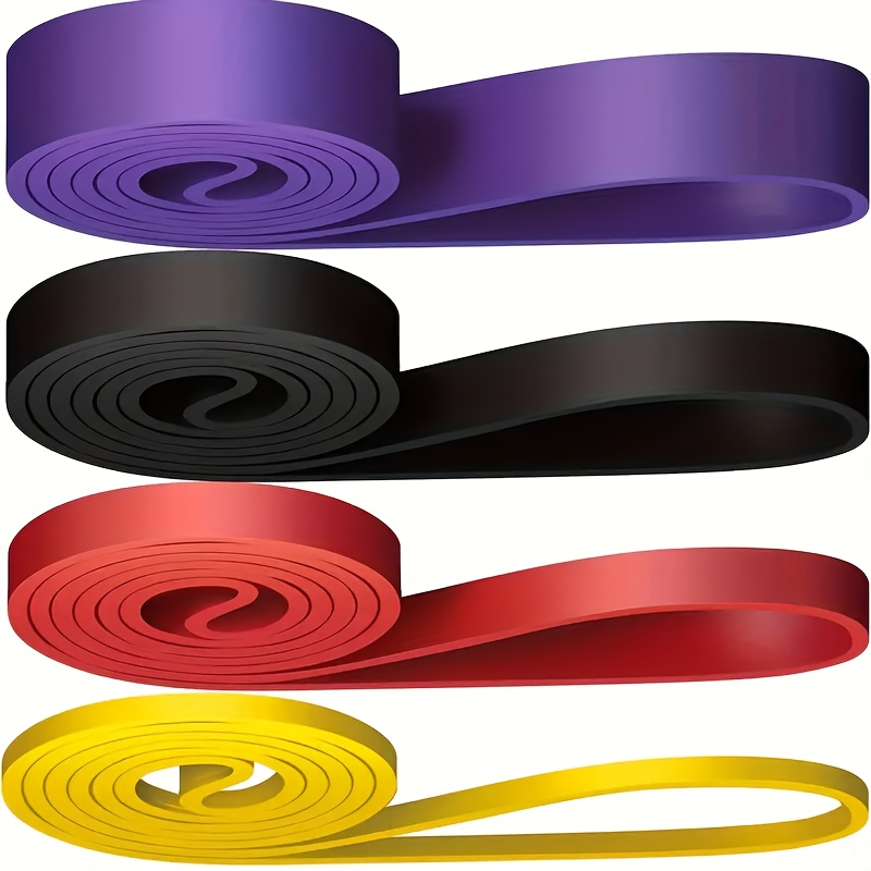 TEMU 4pcs Silicone Resistance Bands - Durable And Flexible Elastic Tension Bands For Yoga, Fitness, Strength Training, And Workout - Men And Women