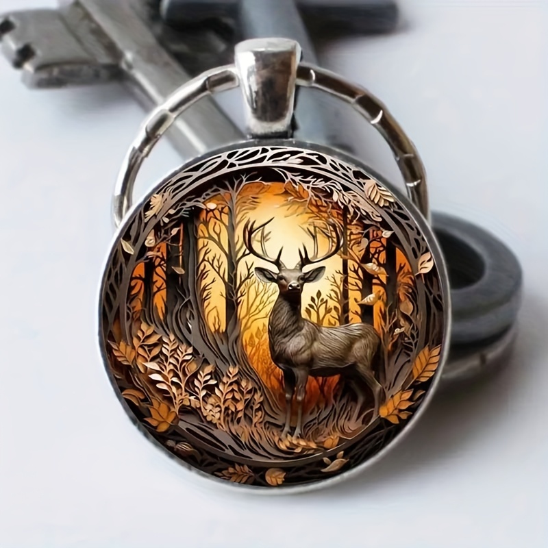 

1pc Elk Pattern Keychain, Alloy Diy Key , , Car Pendant Decoration, For Men And Women, Suitable For , , , Christmas,