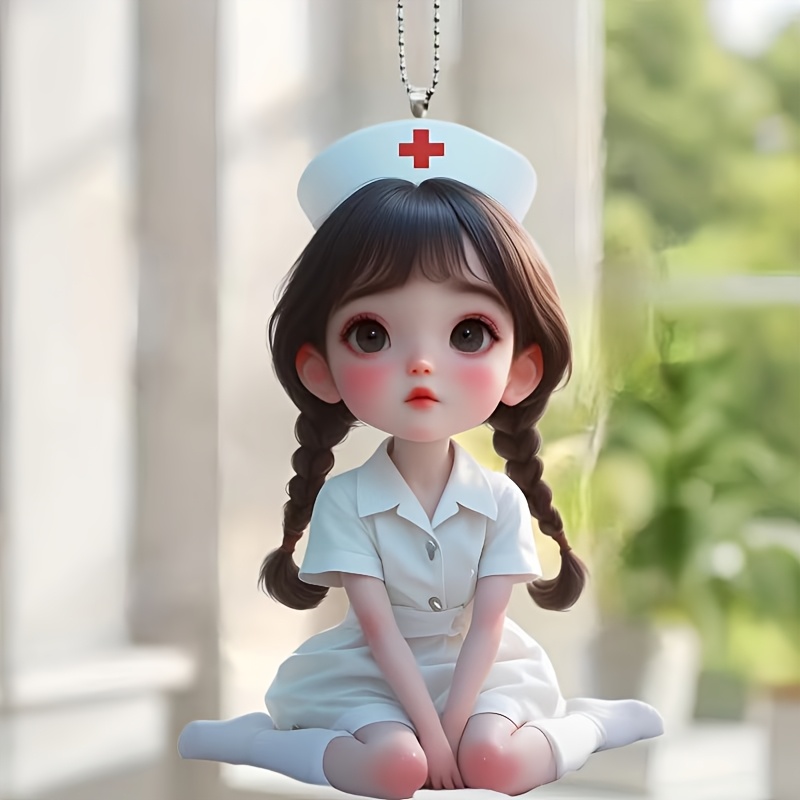 

Charm, Nurse-themed Acrylic Pendant - 2d Charm For Bags, Keychains & Car Decor | Perfect Gift For Valentine's, Easter, Ramadan, Christmas, Best For Christmas