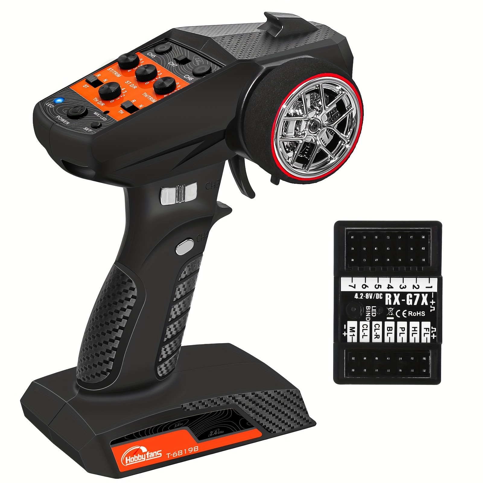 rc radio system 7ch 2 4g rc transmitter with receiver anti remote controller for rc car crawler boat button temu Temu Australia
